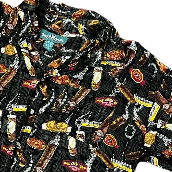 Big Dogs Short Sleeve Button Shirt Cigars Pawtagas Cohibark Perro Muttecristo 2X - Picture 7 of 7